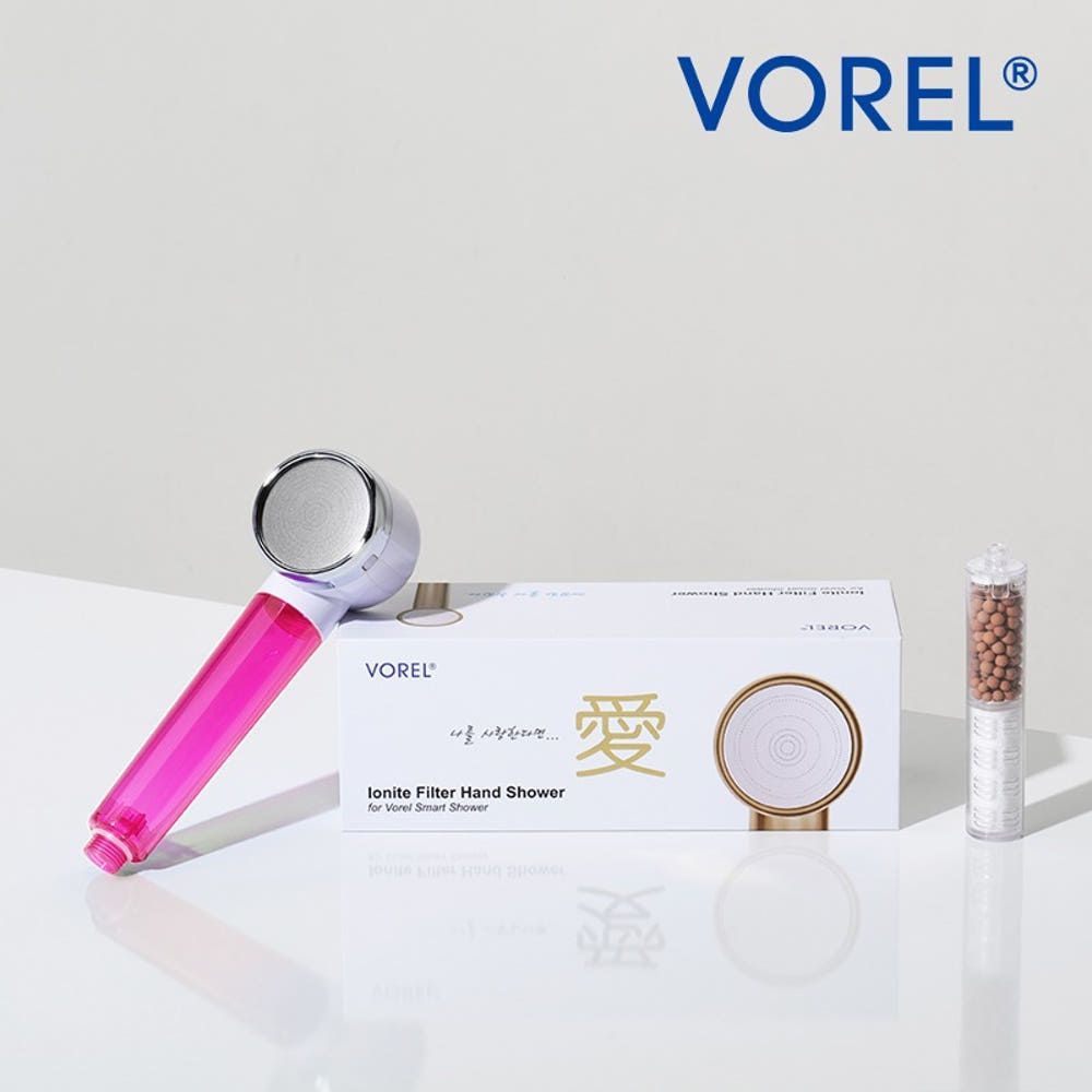 VOREL Dual Filter Shower Head Cute Antibacterial Rust Removal Water Purifier _ Made in Korea